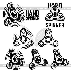Set of hand spinner labels . Des - royalty-free vector image