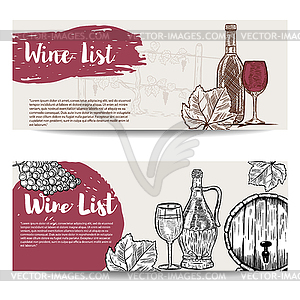 Wine list banner templates. Design elements for - vector clip art