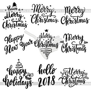 Set of Christmas lettering emblems  - vector clipart