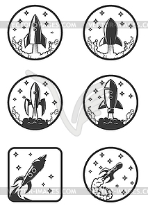 Set of rocket launch icons. Design elements for - vector image