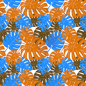 Seamless pattern with palm leaves - vector EPS clipart