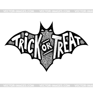 Trick or treat. Bat silhouette . Hal - vector image