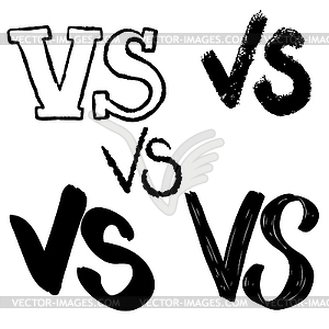 Versus letters. Symbol competition VS - vector image