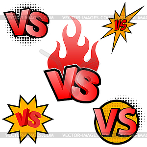 Versus letters. Symbol competition VS - vector image