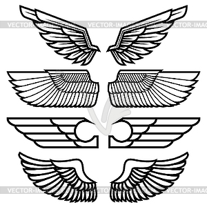 Set of wings . Design elements f - vector clip art