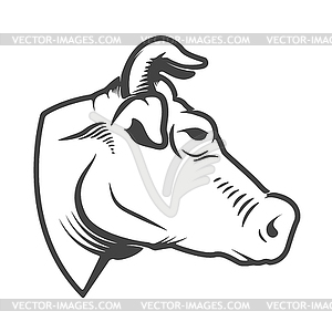 Cow head icon . Design elements for logo, label, - stock vector clipart