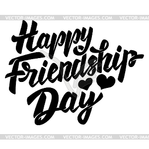 Happy Friendship Day. Lettering phrase with star - vector image