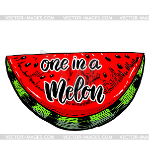 One in melon - vector clipart