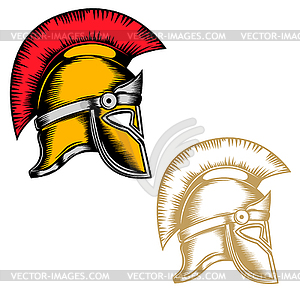Set of spartan helmets . Design - vector image