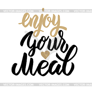 Enjoy your meal. lettering phrase  - vector clipart