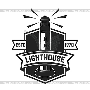 Emblem template with lighthouse . Design elements - vector clipart / vector image