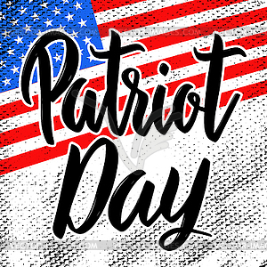 День патриота. надпись на американском флаге - векторизованное изображение клипарта