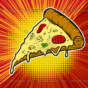 Pizza on pop art background - vector clipart