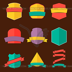 Set of badges in flat style - vector clip art