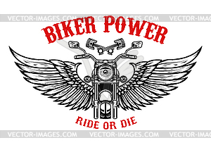 Winged motorcycle. Design elements for poster, - vector clip art