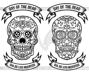 Day of dead. Dia de los muertos. Set of sugar - vector clipart