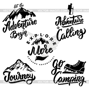 Explore and hiking motivation lettering quote - vector clipart