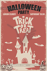 Шаблон плаката вечеринки в честь Хэллоуина. Страшный - векторный дизайн
