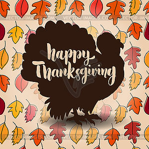 Happy Thanksgiving. lettering on background with - royalty-free vector image