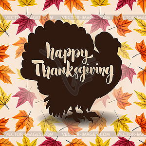 Happy Thanksgiving. lettering on background with - vector image