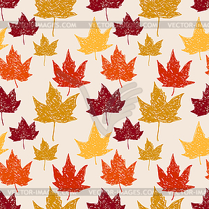 Seamless pattern with autumn leaves - vector clipart