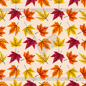 Seamless pattern with autumn leaves - vector image