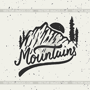 Mountains. Mountain on grunge background - vector clipart