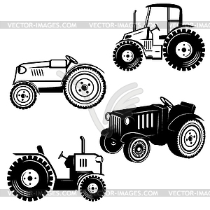 Set of tractor icons  - vector clip art