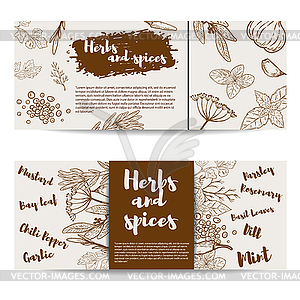 Herbs and spices. Design element forflyer, banner, - vector image