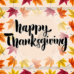 Happy thanksgiving. lettering on background with - vector clipart