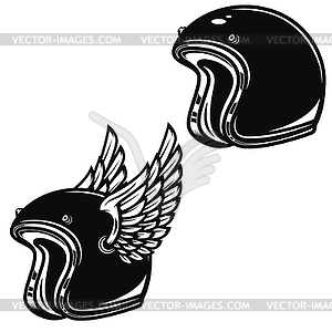 Winged racer helmet  - vector EPS clipart