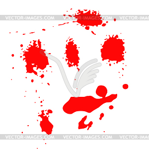 Набор брызг крови - векторизованное изображение
