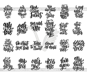 Set of hand written lettering motivational quotes, - vector image