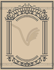 Vintage frame on light background. design element - vector image