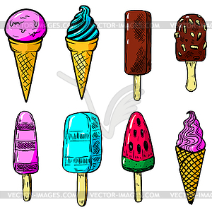 Set of ice cream s. Design elements for poster, - vector clipart / vector image