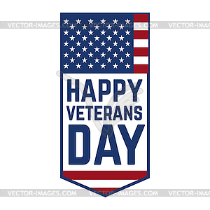 Happy veterans day emblem template . Design - vector image