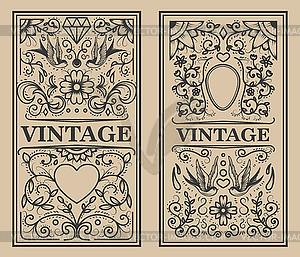 Vintage flourish frames. Design element for card, - vector clipart