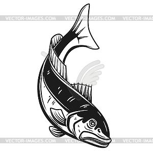 Codfish icon . Design element for logo, label, - vector clipart