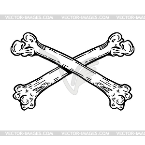 Crossbones . Design element for emblem, badge, sign - vector image