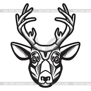 Deer head . Design element for emblem, sign, poster - vector clipart