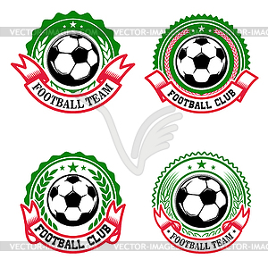 Set of colorful football club emblems. Soccer - vector clipart