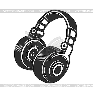 Headphones icon . Design element for emblem, - vector clipart