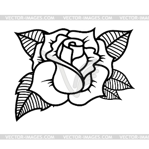 Tattoo style rose . Design elements for logo, label - vector image