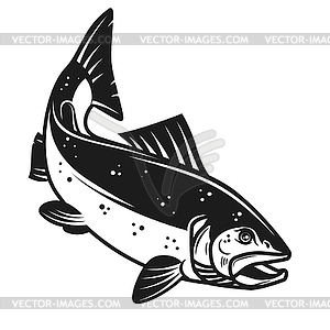 Salmon fish icon . Design element for logo, label, - vector clip art