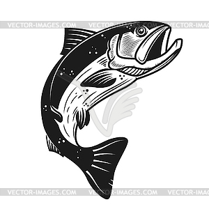 Salmon icon . Design element for logo, label, - vector clipart