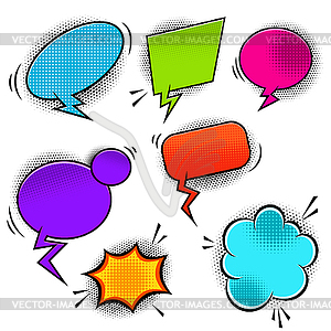 Set of empty comic style speech bubbles. Design - vector image