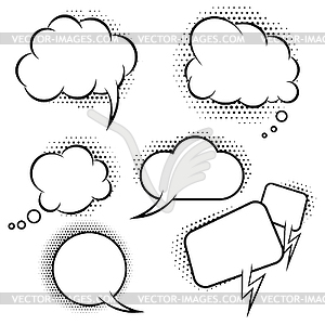 Set of comic style speech balloons. Design - vector clip art