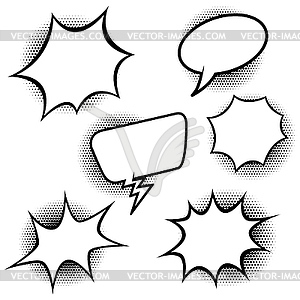 Set of comic style speech balloons. Design - vector image