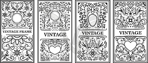 Set of vintage frames. Design elements for poster, - vector image