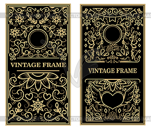 Set of vintage frames. Design elements for poster, - vector clip art